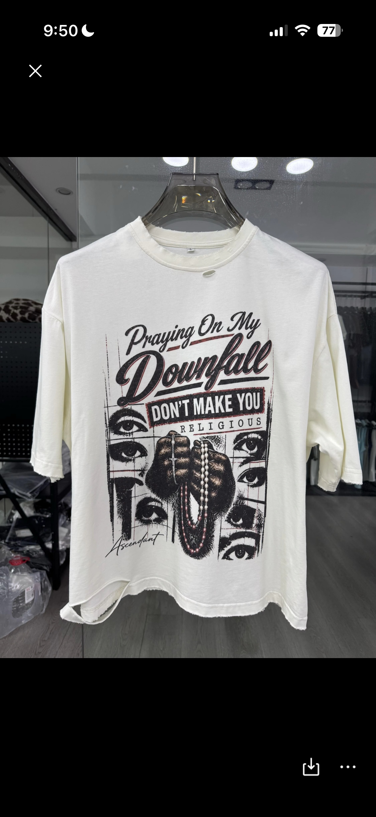 “Praying On My Downfall” Distressed Tee